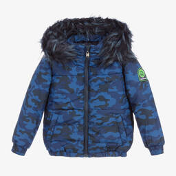 Mitch & Son-Boys Blue Puffer Jacket | Childrensalon Outlet