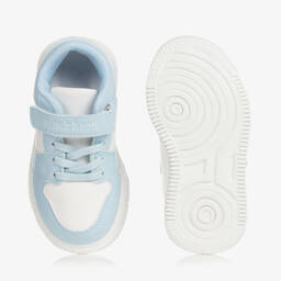 Mitch & Son-Boys Blue & White Velcro Trainers | Childrensalon Outlet