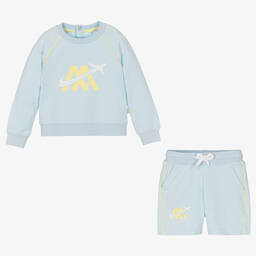Mitch & Son-Boys Blue & Yellow Logo Shorts Set | Childrensalon Outlet