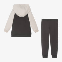 ميتش آند سون-بدلة رياضية هودي لون رمادي داكن للأولاد | Childrensalon Outlet