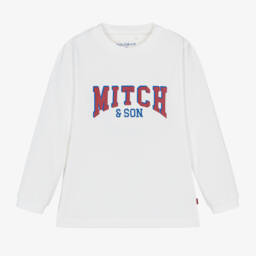 Mitch & Son-توب بطبعة فارسيتي قطن لون أبيض للأولاد | Childrensalon Outlet