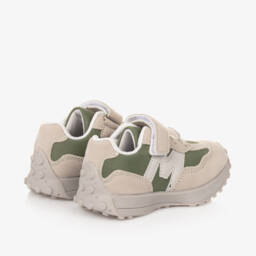 Mitch & Son-Boys Faux Suede Grey-Green Trainers | Childrensalon Outlet