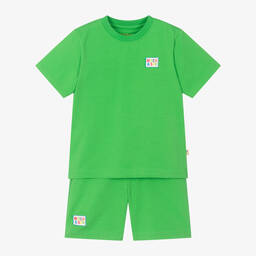 Mitch & Son-Boys Green Cotton Jersey Shorts Set | Childrensalon Outlet