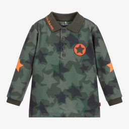 Mitch & Son-Boys Green Cotton Polo Shirt | Childrensalon Outlet