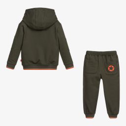 Mitch & Son-Boys Green Cotton Tracksuit | Childrensalon Outlet