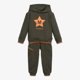 Mitch & Son-Boys Green Cotton Tracksuit | Childrensalon Outlet