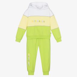 Mitch & Son-تراكسوت قطن جيرسي لون أخضر وأصفر للأولاد | Childrensalon Outlet