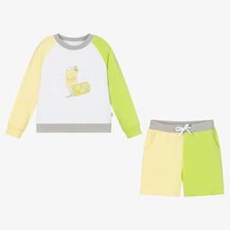 Mitch & Son-Зелено-желтый топ и шорты для мальчиков | Childrensalon Outlet
