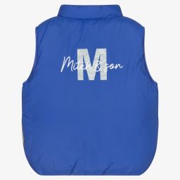 ميتش آند سون-Boys Grey & Blue Puffer Gilet | Childrensalon Outlet