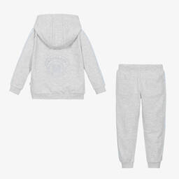 Mitch & Son-Boys Grey Cotton Jersey Tracksuit | Childrensalon Outlet