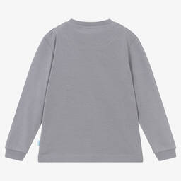 Mitch & Son-Boys Grey Cotton Racing Print Top | Childrensalon Outlet