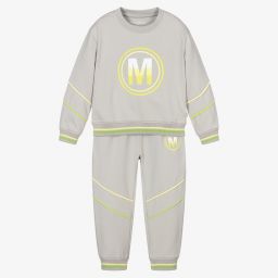 Mitch & Son-Boys Grey Cotton Tracksuit | Childrensalon Outlet