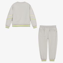 Mitch & Son-Boys Grey Cotton Tracksuit | Childrensalon Outlet