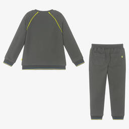 Mitch & Son-Boys Grey Cotton Tracksuit | Childrensalon Outlet