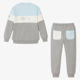 Mitch & Son-Boys Grey Cotton Tracksuit | Childrensalon Outlet