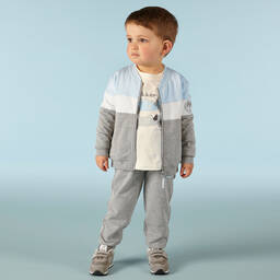 Mitch & Son-Boys Grey Cotton Tracksuit | Childrensalon Outlet