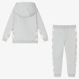 Mitch & Son-Boys Grey Cotton Tracksuit | Childrensalon Outlet