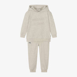Mitch & Son-Boys Grey Embossed Hoodie Set | Childrensalon Outlet