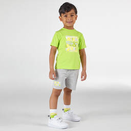 Mitch & Son-طقم شورت قطن جيرسي لون رمادي وأخضر للأولاد | Childrensalon Outlet