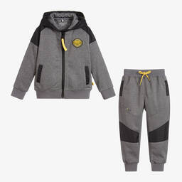Mitch & Son-Boys Grey Hooded Tracksuit | Childrensalon Outlet