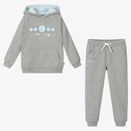 Mitch & Son-Boys Grey Hooded Tracksuit | Childrensalon Outlet