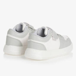 Mitch & Son-Бело-серые кроссовки на липучке | Childrensalon Outlet