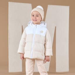 Mitch & Son-معطف بافر بهودي لون بيج وأبيض للأولاد | Childrensalon Outlet