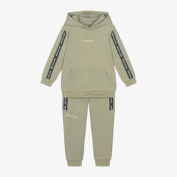 Mitch & Son-Boys Khaki Hooded Tracksuit Set | Childrensalon Outlet