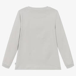 Mitch & Son-توب قطن جيرسي لون رمادي فاتح للأولاد | Childrensalon Outlet