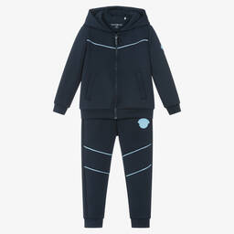 Mitch & Son-Boys Navy Blue Cotton Tracksuit | Childrensalon Outlet