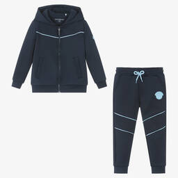 Mitch & Son-Boys Navy Blue Cotton Tracksuit | Childrensalon Outlet