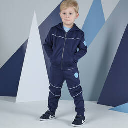 Mitch & Son-Boys Navy Blue Cotton Tracksuit | Childrensalon Outlet