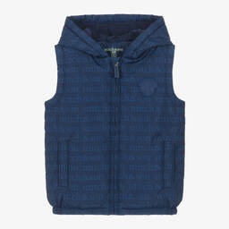 Mitch & Son-Boys Navy Blue Hooded Gilet | Childrensalon Outlet