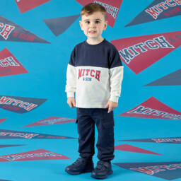 Mitch & Son-بنطلون رياضي كارغو قطن لون كحلي للأولاد | Childrensalon Outlet