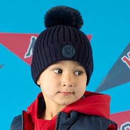 Mitch & Son-قبعة بوم بوم أطفال ولادي محبوكة لون كحلي | Childrensalon Outlet