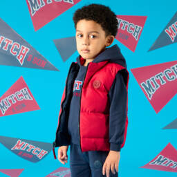 Mitch & Son-Boys Navy & Scarlet Reversible Vest | Childrensalon Outlet