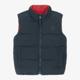 Mitch & Son-Boys Navy & Scarlet Reversible Vest | Childrensalon Outlet