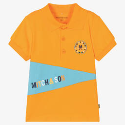 Mitch & Son-Boys Orange Cotton Polo Shirt | Childrensalon Outlet