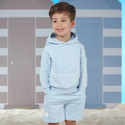 Mitch & Son-Boys Pale Blue Cotton Shorts Set | Childrensalon Outlet