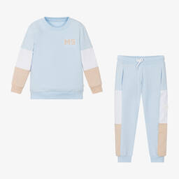 Mitch & Son-Boys Pale Blue Cotton Tracksuit | Childrensalon Outlet