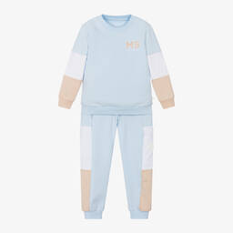 Mitch & Son-Boys Pale Blue Cotton Tracksuit | Childrensalon Outlet