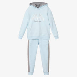 Mitch & Son-Boys Pale Blue Hooded Tracksuit | Childrensalon Outlet