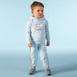 Mitch & Son-Boys Pale Blue Hooded Tracksuit | Childrensalon Outlet