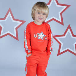 Mitch & Son-Boys Red Graphic Logo Tracksuit | Childrensalon Outlet