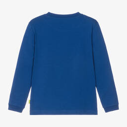Mitch & Son-Boys Royal Blue Cotton Jersey Logo Top | Childrensalon Outlet