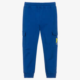 Mitch & Son-Boys Royal Blue Cotton Logo Joggers | Childrensalon Outlet