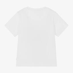 Mitch & Son-Boys White Puzzle Print Cotton T-Shirt | Childrensalon Outlet