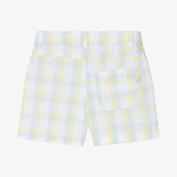 Mitch & Son-Boys Yellow & Blue Check Cotton Shorts | Childrensalon Outlet