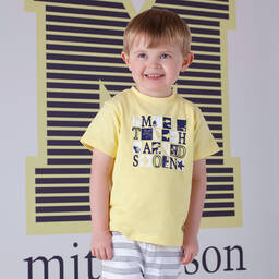 Mitch & Son-Boys Yellow Cotton T-Shirt | Childrensalon Outlet