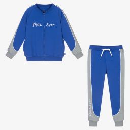 ميتش آند سون-Bright Blue Cotton Tracksuit | Childrensalon Outlet